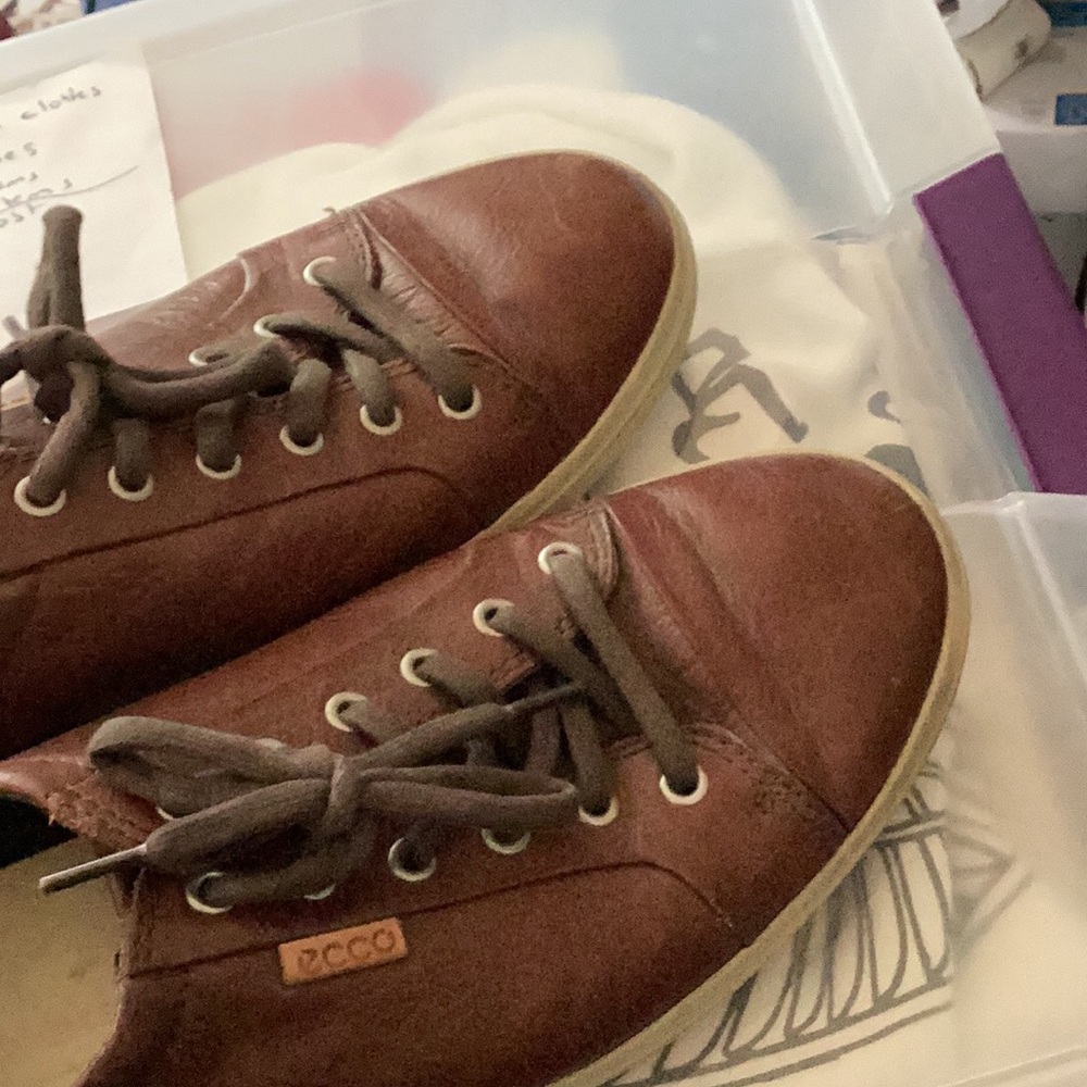 Ecco Men’s Brown Lace Up Shoes Size 10 US, EU 44 - Picture 4 of 6